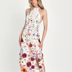 Floral Halter Neck Dress